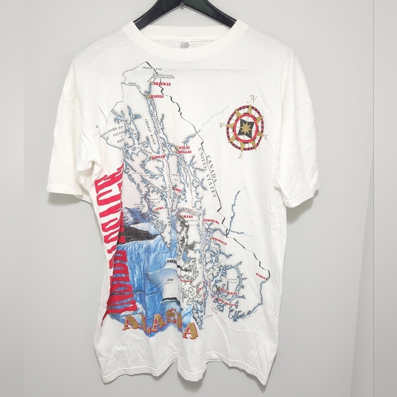Vintage One Size Fits Most Men's Alsaka Inside Passage T-Shirts Size XL